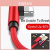 Кабель USB с угловым штекером 90 градусов для iPhone Huawei Кабель для быстрой зарядки
