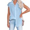 Летняя новая однотонная однобортная рубашка с лацканами, без рукавов, свободный топ