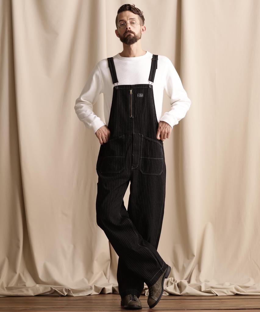 Schott OLD HICKORY DENIM Size OVERALLS, Men's, XL, 010, Black, 782-5911003