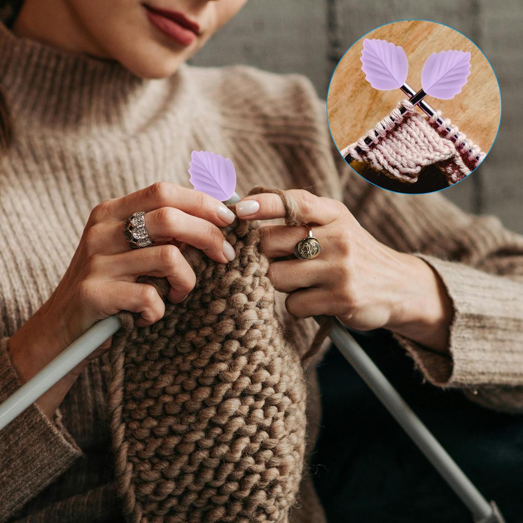 10 шт. Защитные наконечники для спиц в виде листьев, стопоры для кончиков, колпачки для кончиков, аксессуары для вязания крючком и спицами