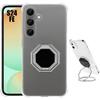 Case for Samsung Galaxy S24 FE (not for S24), Transparent Shockproof Silicone with Octagonal Metal Stand