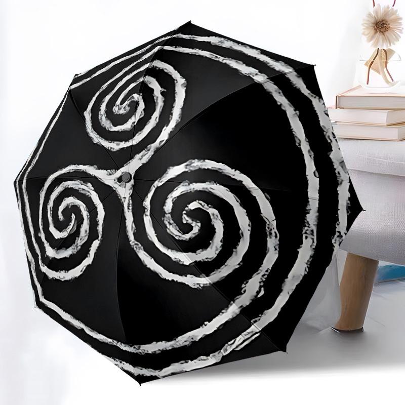 1pc Triskelion Automatic Opening/Closing Umbrella with Operation & Windproof Canopy - Folding Design, Holiday Gift yy260225187
