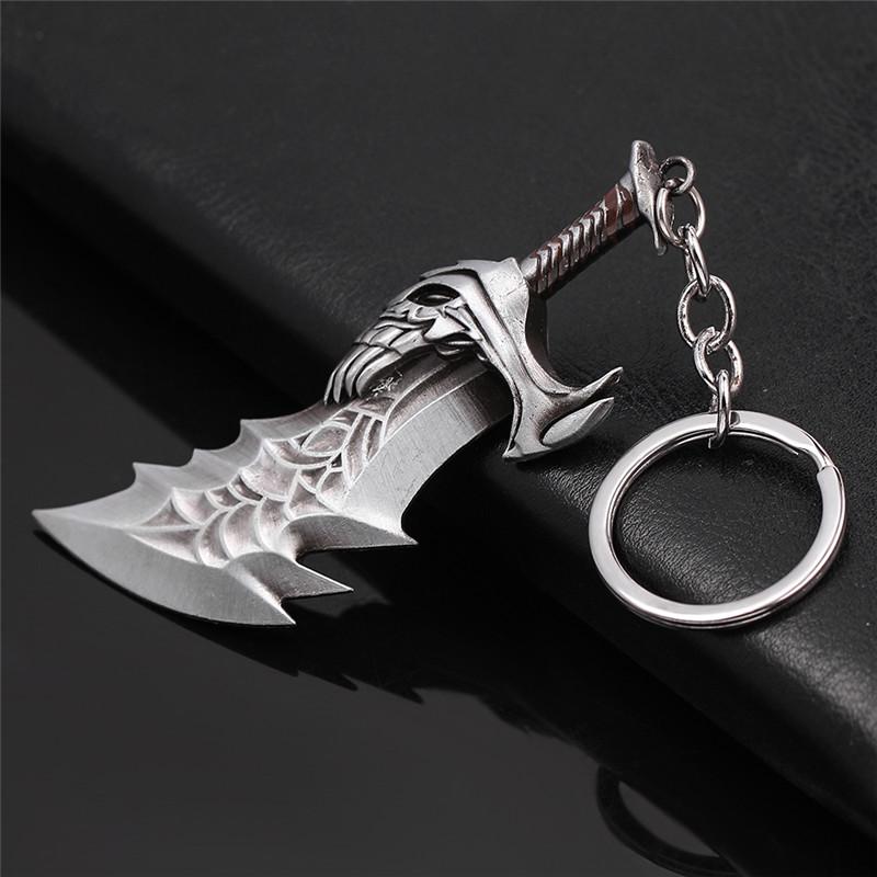 Retro God of War 4 Kratos Sword Keychain Punk Pendant Men's Jewelry Souvenir Trinket - Stylish Keyring Accessory
