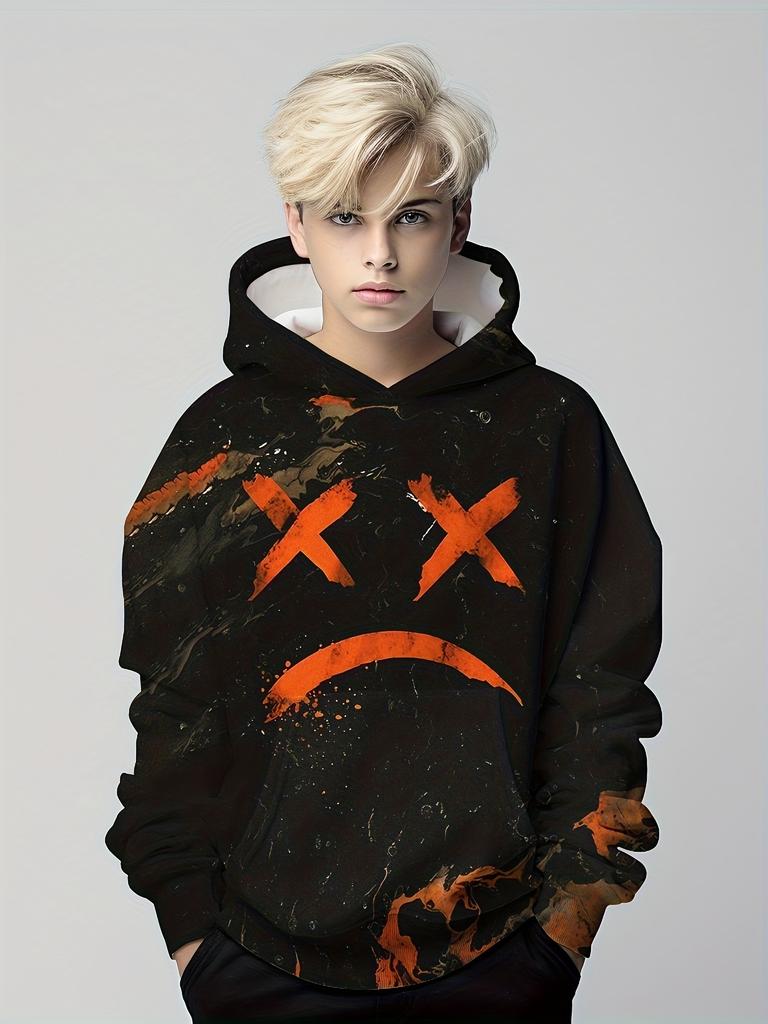 Детская одежда Толстовки Одежда для мальчиков Длинные рукава Цветные блоки Улыбающийся принт Повседневная детская летняя осенняя одежда Детская одежда Топы