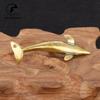 Solid Brass Dolphin Ornaments Vintage Sea Animal Desktop Decorations Crafts Collections Figurines Miniatures Tea Pet Home Decors