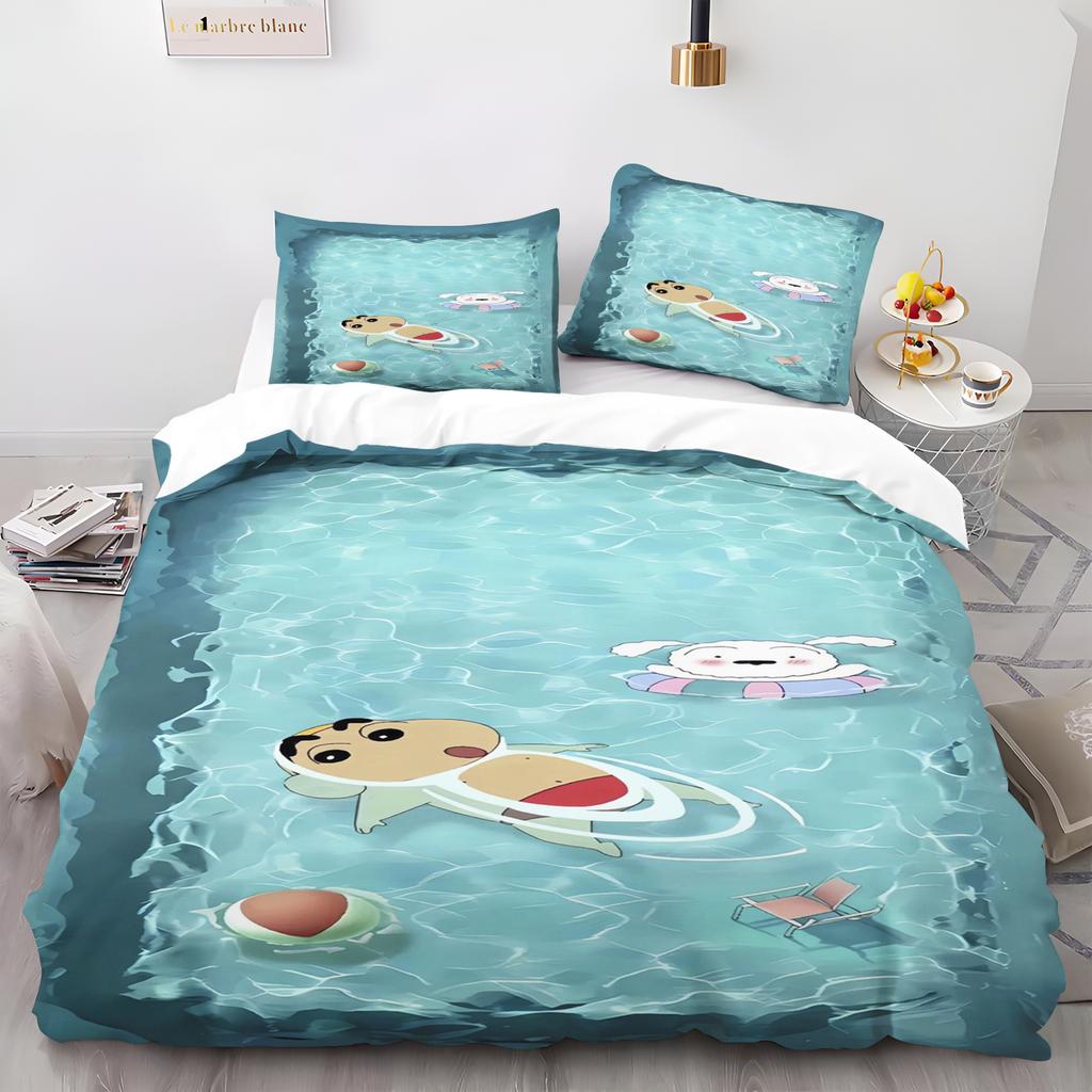 Quilt Cover Crayon Shin-Chan Cartoon Anime Duvet Cute Printed Comforter Polyester Bedding Twin Size Children Gift Various Sizes