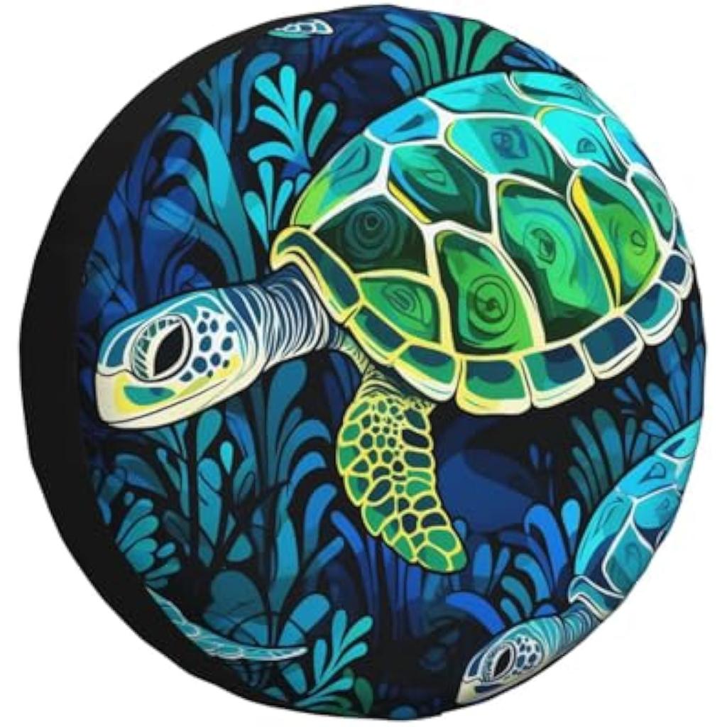 Ocean Sea Turtle Spare Tire Cover Weatherproof Wheel Cover for RV SUV Trailer