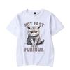 Not Fast Just Furious Graphic Tshirt Funny Crazy Cat Tshirt Fashion Harajuku T-shirt Oversized Men Brand T-shirt Hip Hop Tshirt