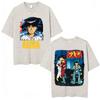 Anime Akira Vintage Washed T Shirts 90s Manga Shotaro Kaneda Graphic Tshirt Men Women Clothing Cotton Casual Oversized Tshirts