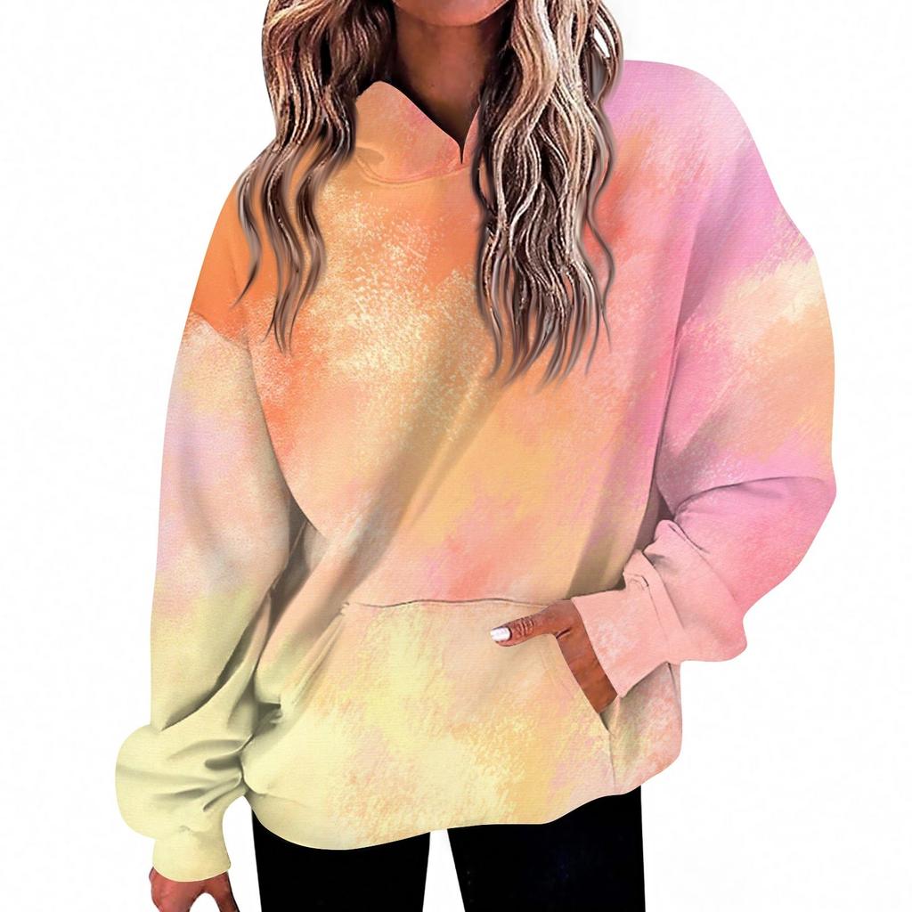 Женская мода Повседневный топ с V-образным вырезом и длинными рукавами с принтом