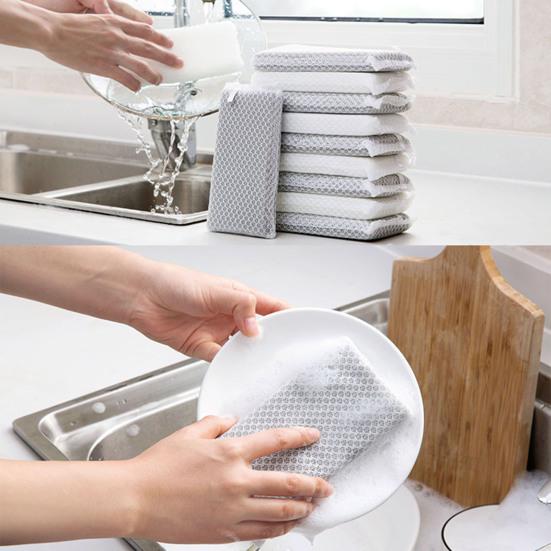 5/10 шт. Чистящая губка Уникальная сетчатая поверхность Сильная дезактивация Легкая губка для мытья посуды
