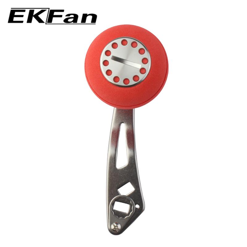 EKFan Double Hole 8*5MM EVA Knob Aluminum Alloy 94MM Fishing Reel Handle for Fishing Reel Parts Left Right Hand Available Part 4