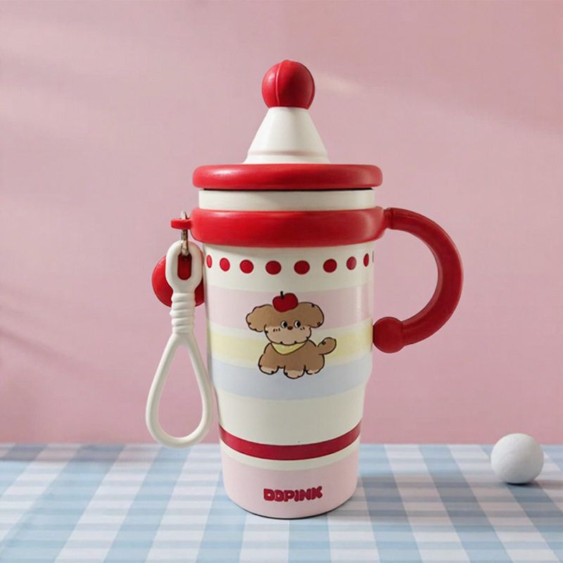 Dopamine Large-Capacity Thermos Cup for Female Students, High-Value Cute Straw Cup, Office Large-Capacity Cup