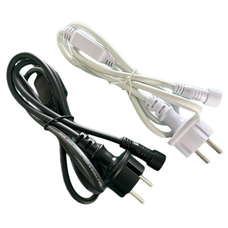 European Plug 1.5m Black/White Power Cord with CE Certification for LED Lighting