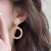 1 Pair Geometric Statement Earrings Vintage Style Sparkling Alloy Large Hollow Ring Women Girls Hoop Earrings Fashion Accessories Gift