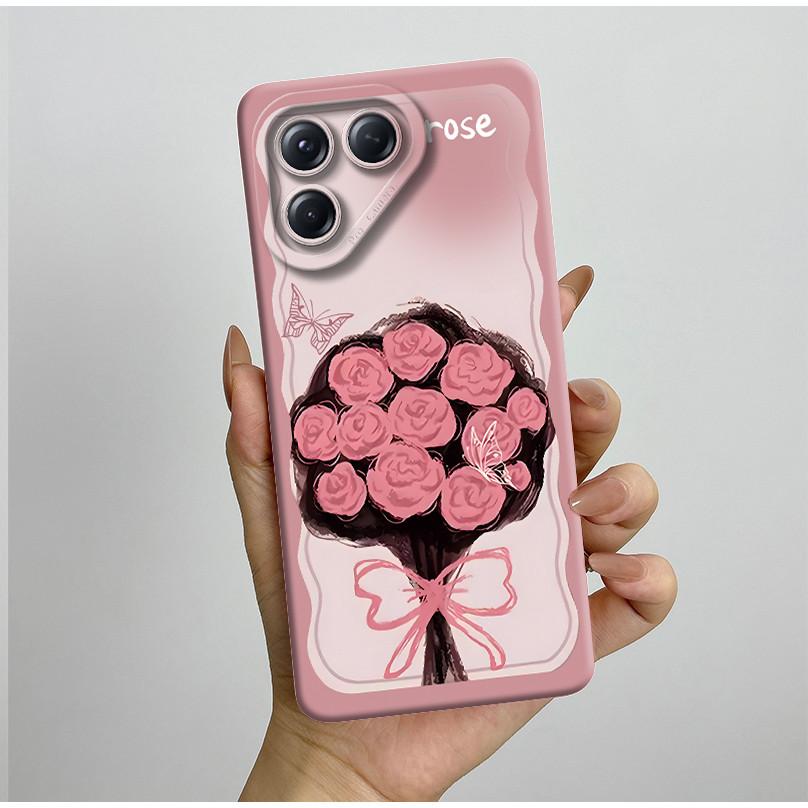 Чехлы Для Tecno Pova 7 Neo Чехол Эстетичный Цветок Бабочка Чехол для Телефона Жидкий Силикон Мягкий Бампер Ударопрочный Корпус 6,78 дюйма