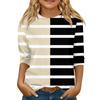 Children's 3/4 Sleeve Tops Knit  Casual  Print T Shirt Round Neck Pullover Blouse