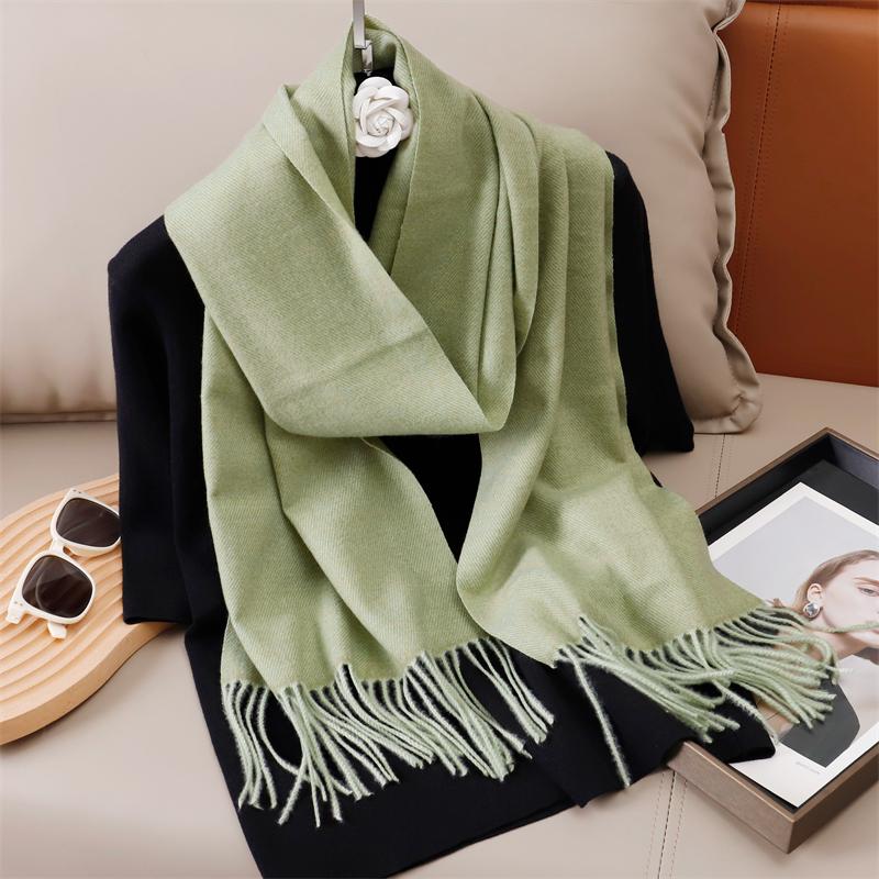 New Winer Warm Cashmere Scarf for Women Fashion Solid Thick Blanket Pashmina Shawl Wrap Female Bufanda Echarpe Foulard