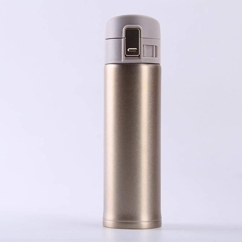 New Stainless Steel Bounce Cover Thermos Cup Outdoor Portable Car Gift Water Cup Fashion Business Straight Cup