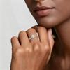925 Sterling Silver Floral Halo Ring Round Cut CZ Solitaire Engagement Ring for Women Wedding Anniversary Fine Jewelry Gift