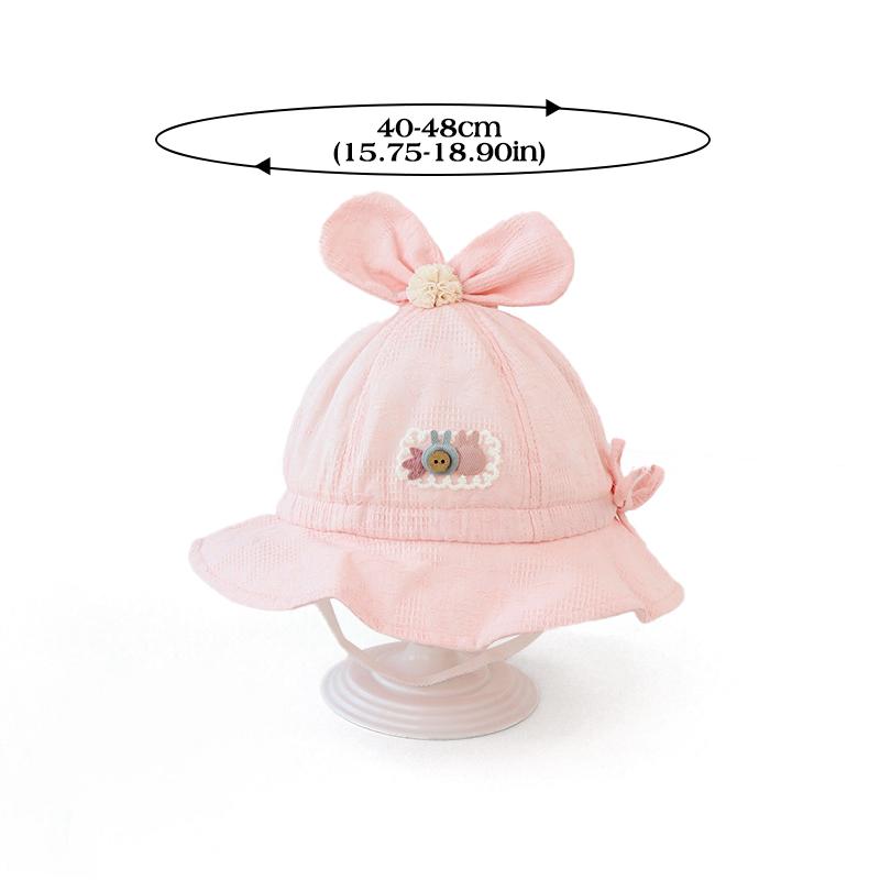 Милая детская шляпа-ведро с бантиками, летняя хлопковая шляпа-рыбак для малышей и малышей, однотонная, регулируемая на шнурке, шапочка для купания для девочек
