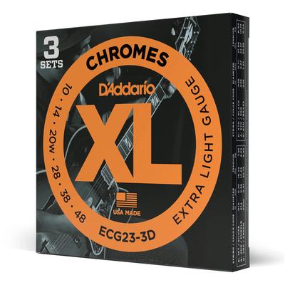 Струны для электрогитары XL Chromes Flatwound Extra Light 3 комплекта D'Addario .010-.048 ECG23-3D []