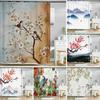 Elegant Chinese Landscape Print Waterproof Shower Curtain - Stylish,Durable &Easy-Care Choice for Multiple Bathroom Décor Themes