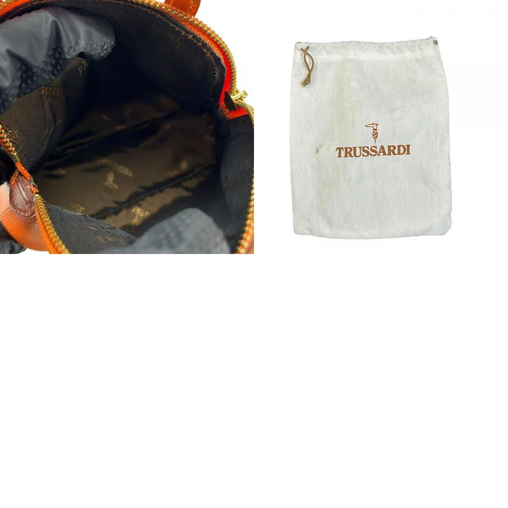 Used TRUSSARDI Pouch leather/PVC Orange Handbag type