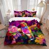 3pcs Hummingbird in a Vibrant Garden Quilt Cover Set - Soft & Comfortable Polyester Fabric, All-Season Breathable Comforter Set For 1 Quilt Cover