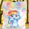 Rainbow Pony In Magical Sky Rainbow Pony Outdoor Blanket Soft Comfortable Lightweight Multiseason Use For Camping Picnics Travel Sofa Office Bed