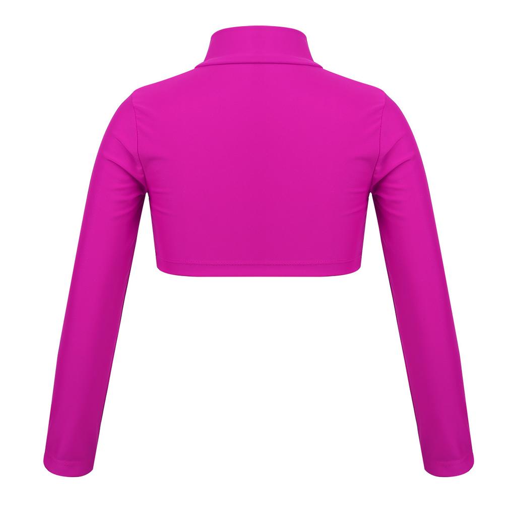 Детский классический укороченный топ в стиле хип-хоп для джазовых танцев для девочек, костюм для балета и танца, спортивные футболки с длинными рукавами