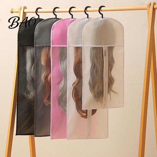 Hairpiece Protection Bag Wig Storage Hanging with Hook, Breathable Non-woven Fabric Dust-proof Travel Hair Extension Case Protector, Space Saving