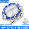 MDV106 metal Case film bezel bumper armor For Casio MDV-106 Stainless Steel Crown Caseback Sapphire Glass men Watch accessories