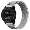 Watch Band for Garmin Fenix 5X/6X/7X/Fenix 8 Pro AMOLED 51mm Magnetic Stainless Steel Reinforced Milanese Mesh Silver Strap