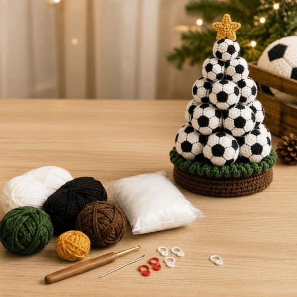 Multi-layered Crochet Christmas Tree Kit Sports Ball Christmas Tree Material Kit Home Decoration