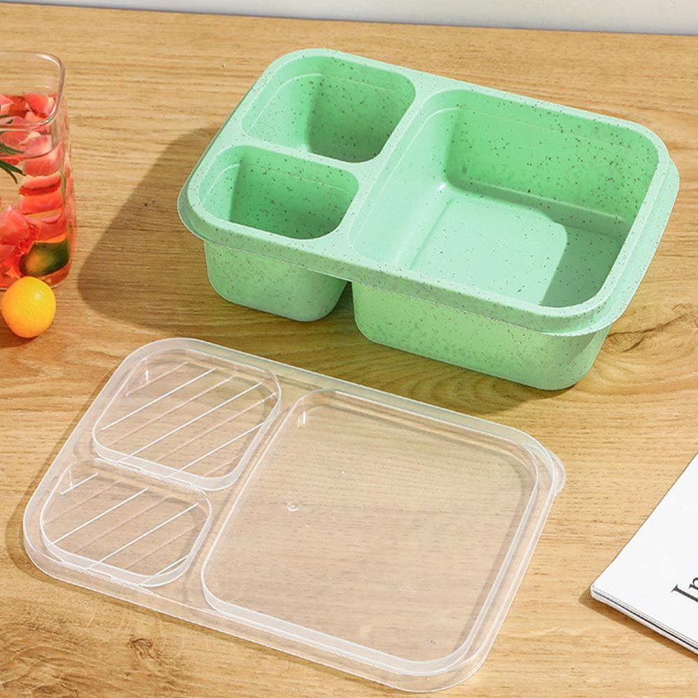 D2 1 шт. Ланч-бокс бенто для детей и взрослых, многоразовый контейнер для хранения еды, ланч-бокс с 3 отделениями для школы, работы и путешествий