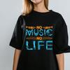 No Music No Life  T-shirt Men's Women's Tops Tees | Music Lover Shirt for Fans & Musicians