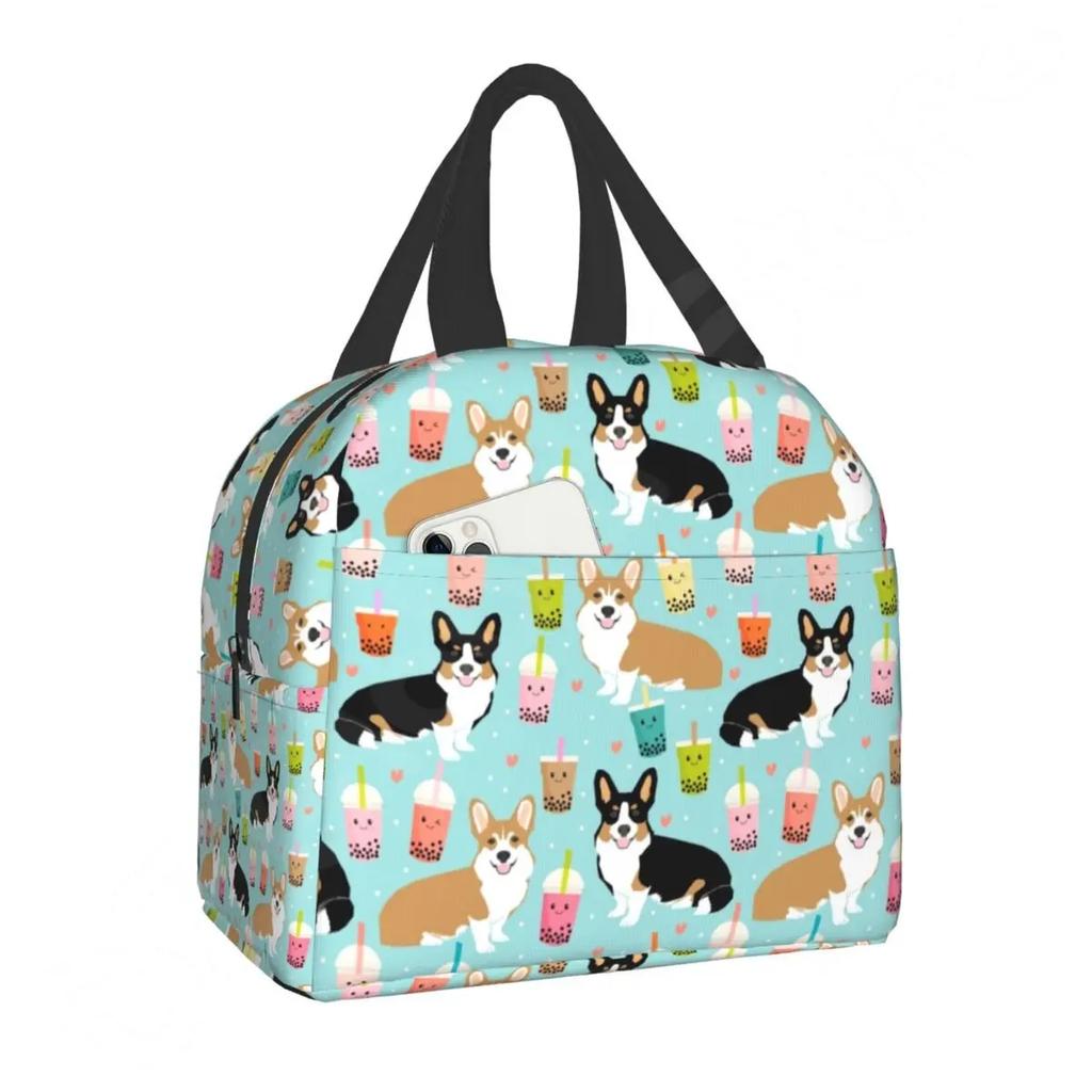 Утепленная сумка для обеда с рисунком королевы Елизаветы и корги для женщин, многоразовая термосумка-холодильник для обеда на работе, в школе, на пикнике