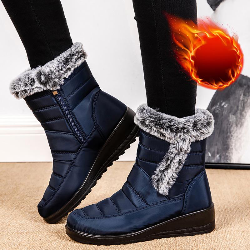 Женские ботинки Снежные плюшевые туфли Женские водонепроницаемые Женские туфли Ботильоны на платформе Легкие зимние женские ботинки Botas Mujer