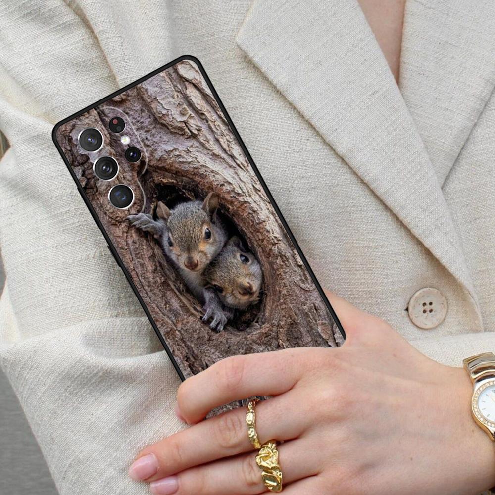 Cute Animal Squirrel Cell Phone Case for Samsung Galaxy S26 Ultra S25 S24 S23 S22 S21 S20 Note10 Cover
