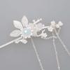 Chinese Style Alloy Hair Chopsticks Handmade Sweet Fringed Silver Flower Hair Sticks for Cheongsam Han Clothes Tea Wear
