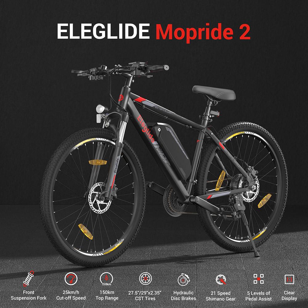 Eleglide Eleglide Mopride 2 29" Черный EU Штекер Низкая Рама 36V18Ah 250W Электровелосипед