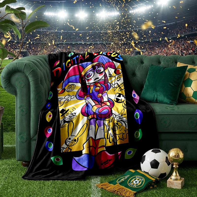 Colorful Digital Circus Throws Blanket Flannel Blankets Plush for Couch Bed Gifts for Men Women Travel picnic blanket Christmas fan gifts