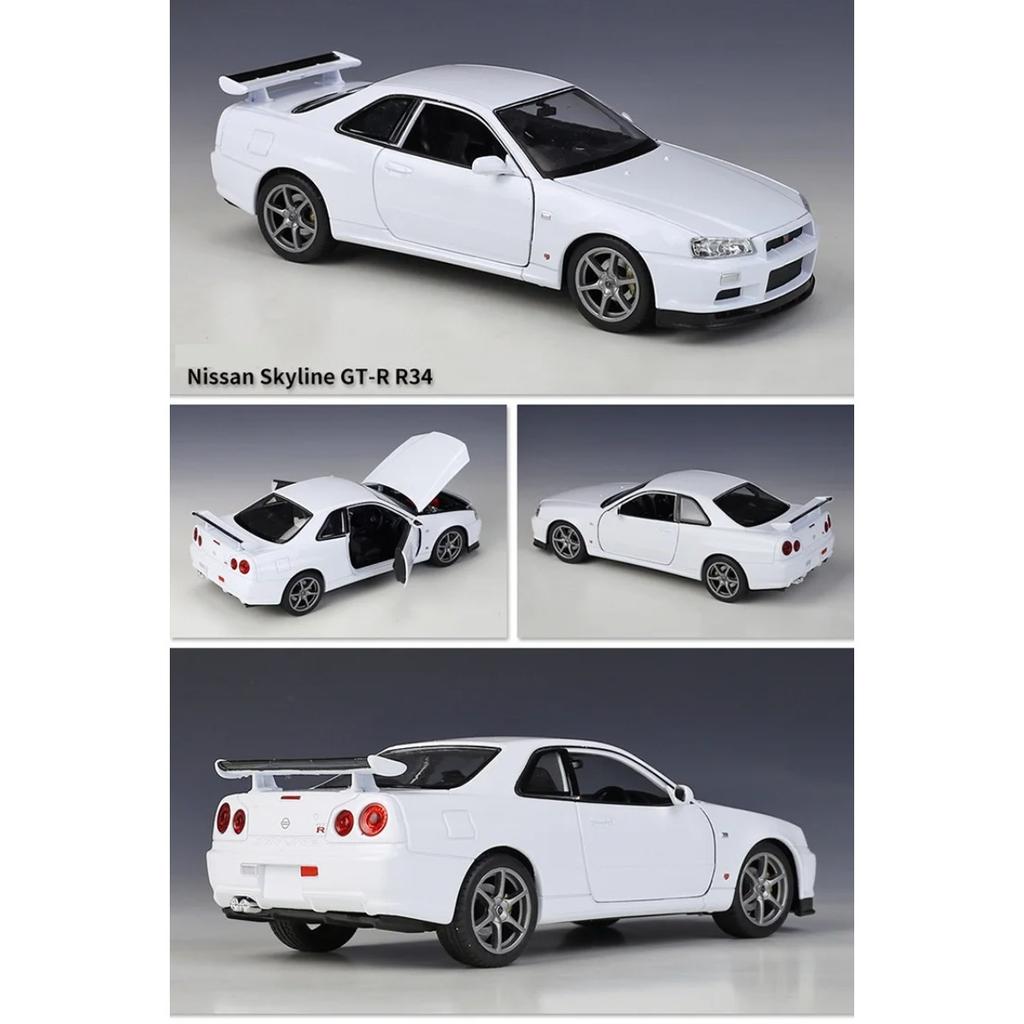 Welly 1/24 Nissan Skyline GTR R34 Сплав Модель Спортивного Автомобиля Литые Металлические Гоночные Автомобили Транспортные Средства Модель Симуляция Детские Игрушки Подарок