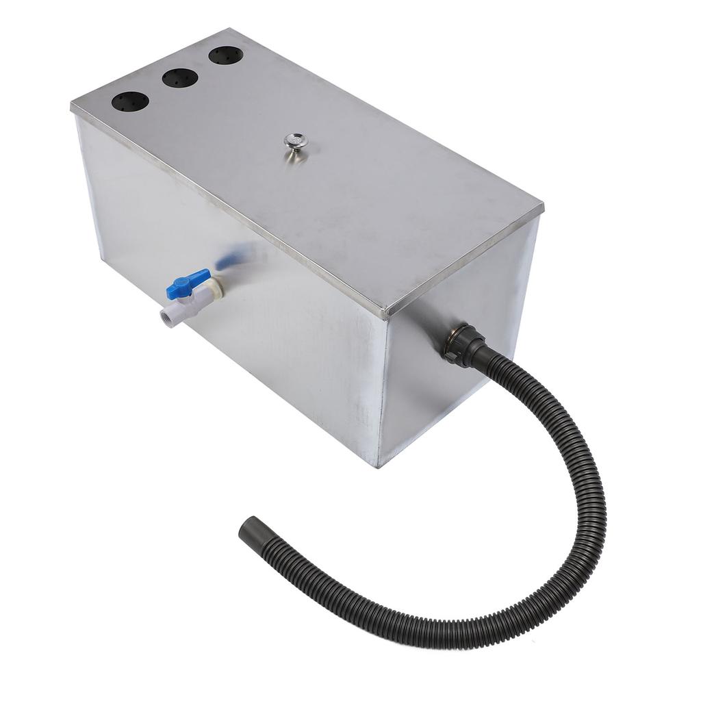 Коммерческий жироуловитель, верхний входной отсекатель, 23,62x11,81x11,61 дюйма, нержавеющая сталь, отработанное масло, вода