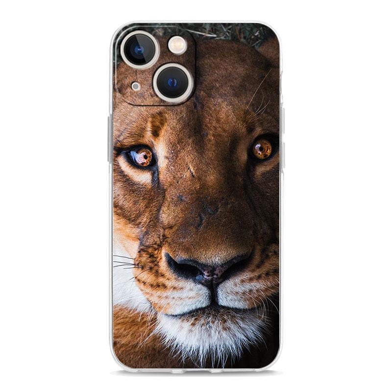 Чехол для телефона «Лев Альфа-самец Детеныш» для iPhone 11 Чехлы iPhone 15 12 13 14 16 Pro Max X XR XS 14 15 Plus 16Pro iPhone16 Прозрачная крышка