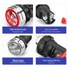 HUNJUN 22mm Red LED Active Metal Buzzer Alarm