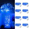 8 Pack Fairy Lights Battery Operated, 7ft 20 LED 3 Modes Speed Twinkle Mini String Lights Waterproof Silver Wire Firefly Starry Lights for Mason Jars