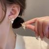 Niche Design Flash Diamond Liquid Butterfly Stud Earrings Women's 2024 Explosion Earrings Luxury High-end Temperament Earrings