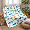 Vibrant Dinosaur Illustration Theme blanket Lightweight Warm Flannel Blanket Decorative Throw Blanket for Home Decoration